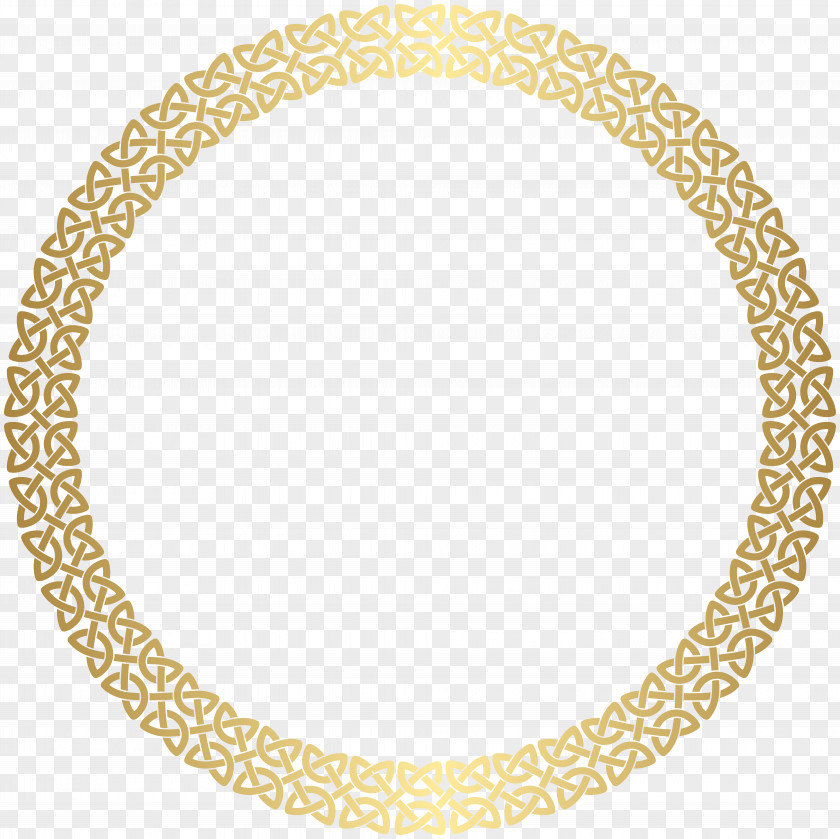Round Border Frame Gold Clip Art PNG