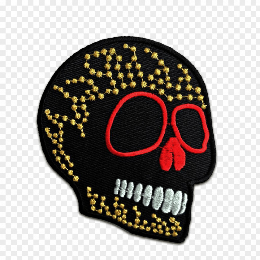 Skull Embroidered Patch Totenkopf Biker Font PNG