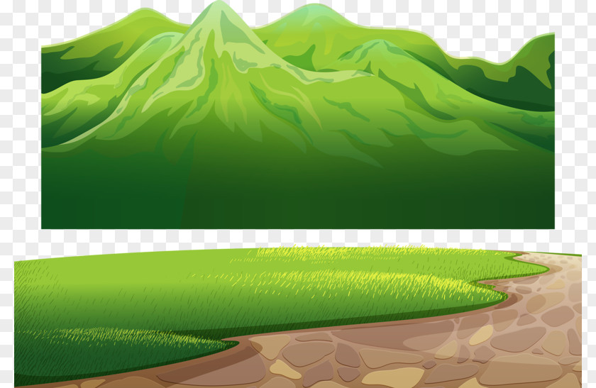 Green Mountains Animation Cartoon PNG