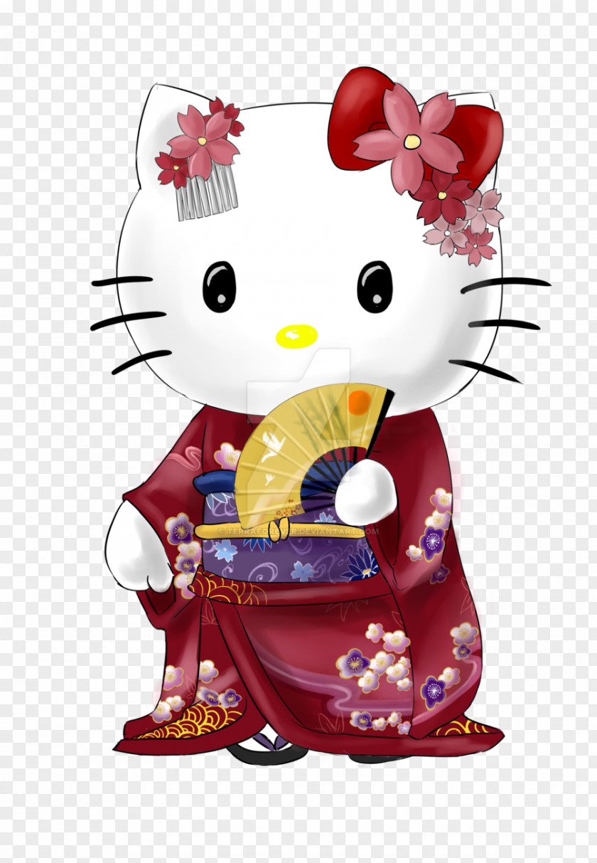 Hello Kitty Kimono Doll Character PNG