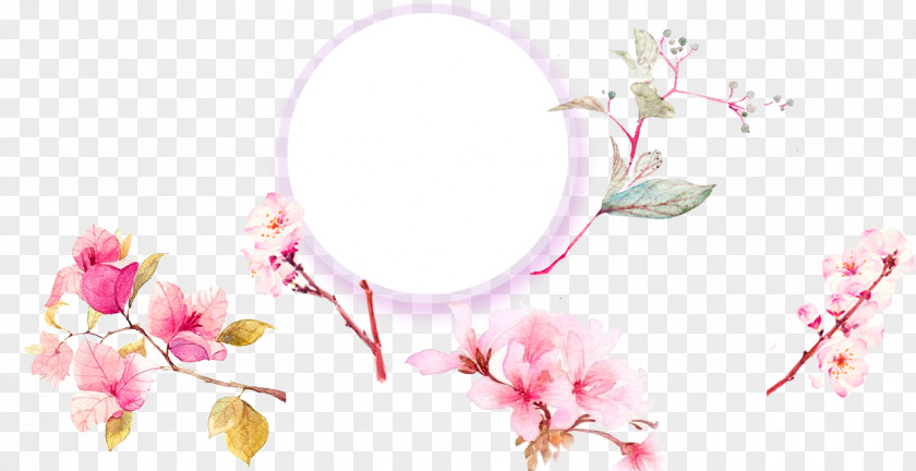 Pink Fresh Flower Circle Decorative Pattern Floral Design Wallpaper PNG