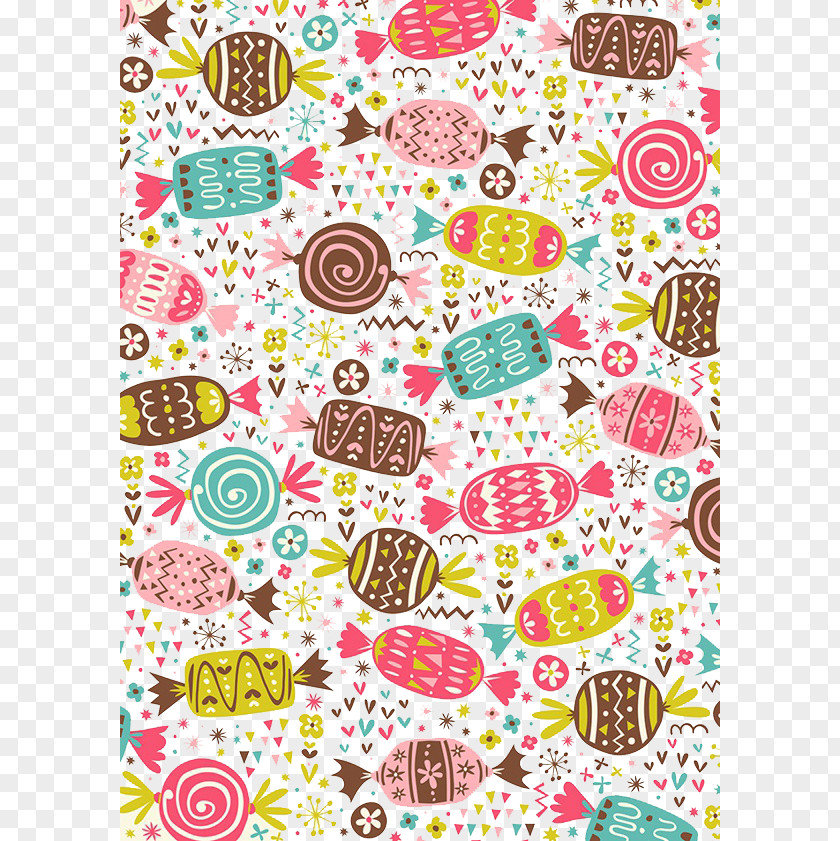 Cartoon Candy Background Wall Wallpaper PNG