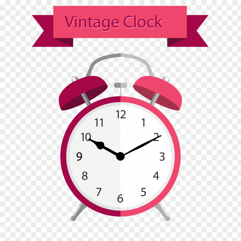 Exquisite Red Alarm Clock Vector Material Drawing Stock Illustration PNG