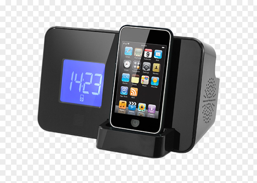 Ipod Speakers Oderonline Audiosonic CL1461 Radio Alarm Clock For IPod / IPhone Clocks Docking Station 6S Broadcasting PNG