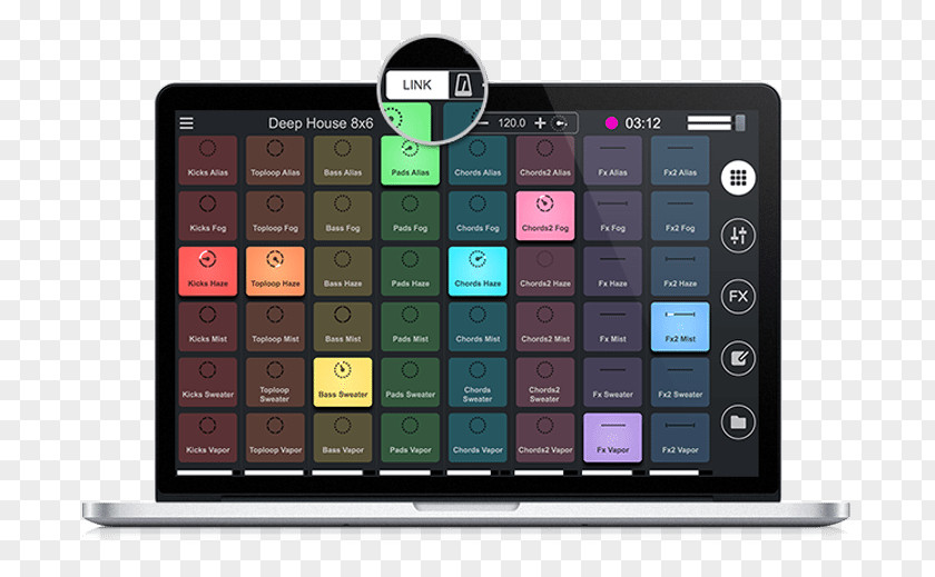 Drum Pads Computer Software MacOS Cross/CrossDJAndroid Remixlive PNG