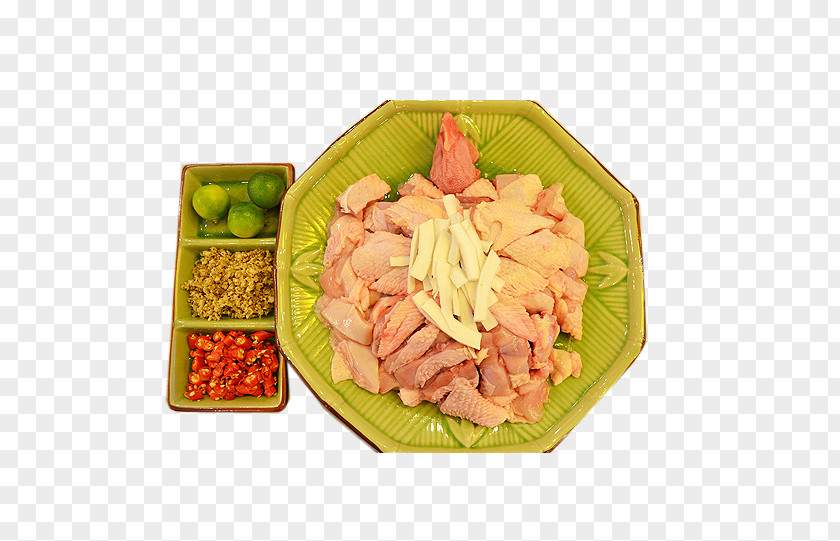 Light Green Coconut Chicken Raw Material Dressing Wobble Plate Vegetarian Cuisine Garnish PNG