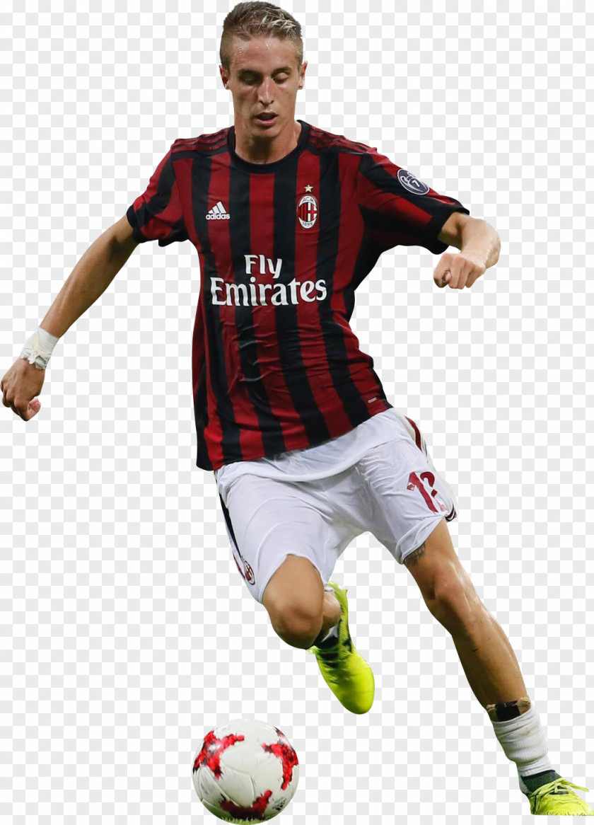 Football Andrea Conti A.C. Milan Soccer Player Jersey PNG