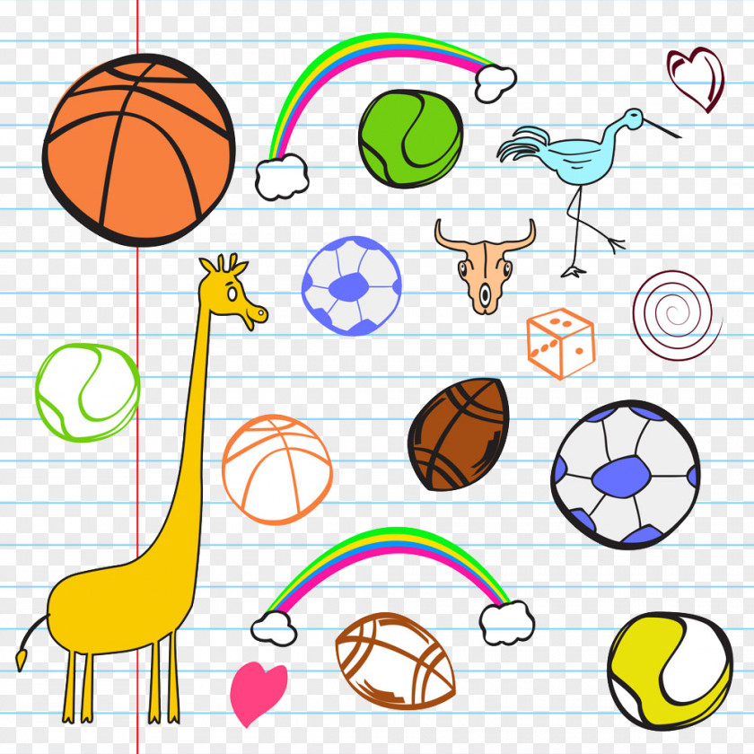 Giraffe Rugby Ball On This Job Game Cartoon Sport Illustration PNG