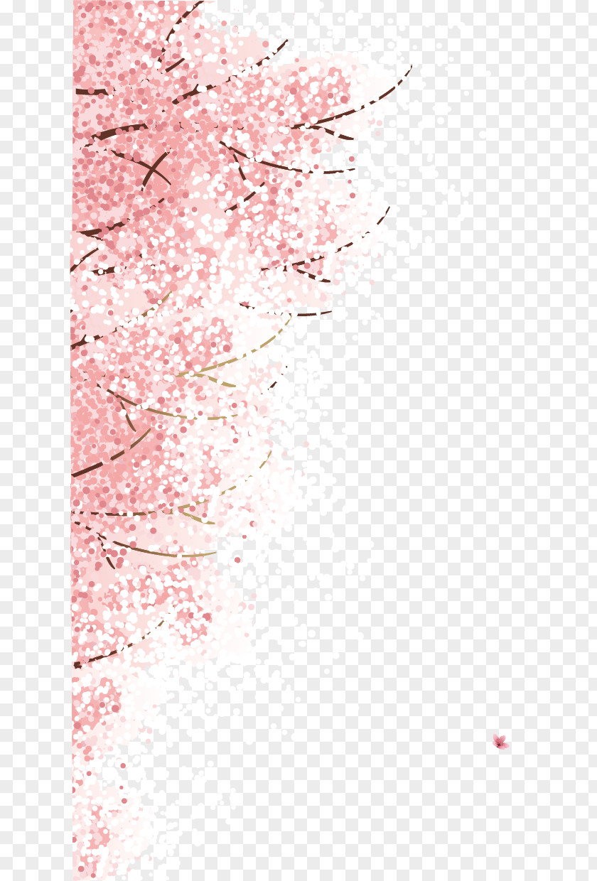 Pink Plum Snow Background Material Blossom Pattern Wallpaper PNG