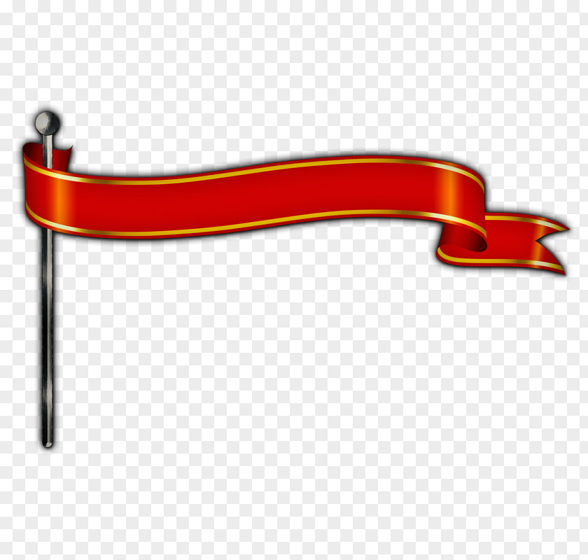 Red Ribbon Banner Medieval Style Line PNG