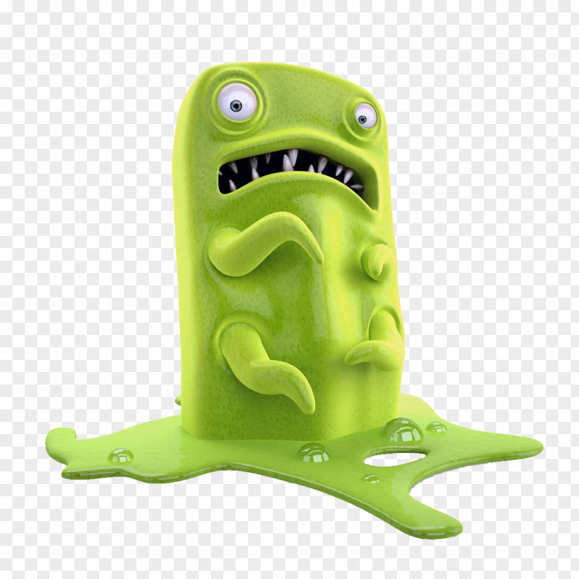 FIG Green Monster Bacteria Animation 3D Computer Graphics Motion PNG