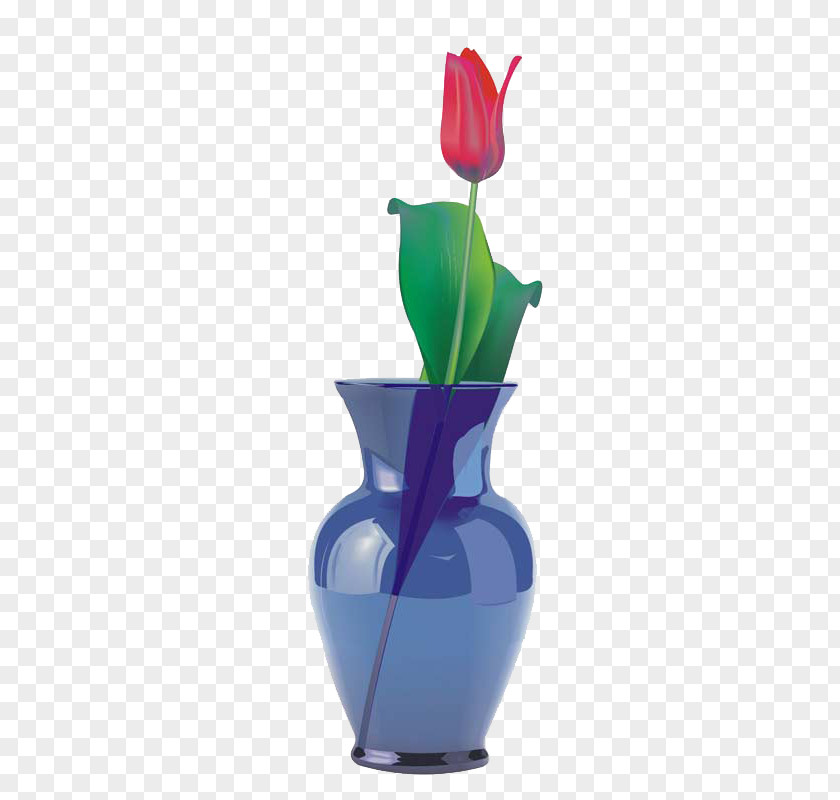 Tulips Loaded Blue Bottle Vase Tulip PNG