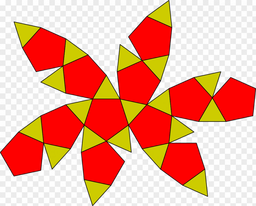 Flattened Icosidodecahedron Polyhedron Net Archimedean Solid Pentagon PNG
