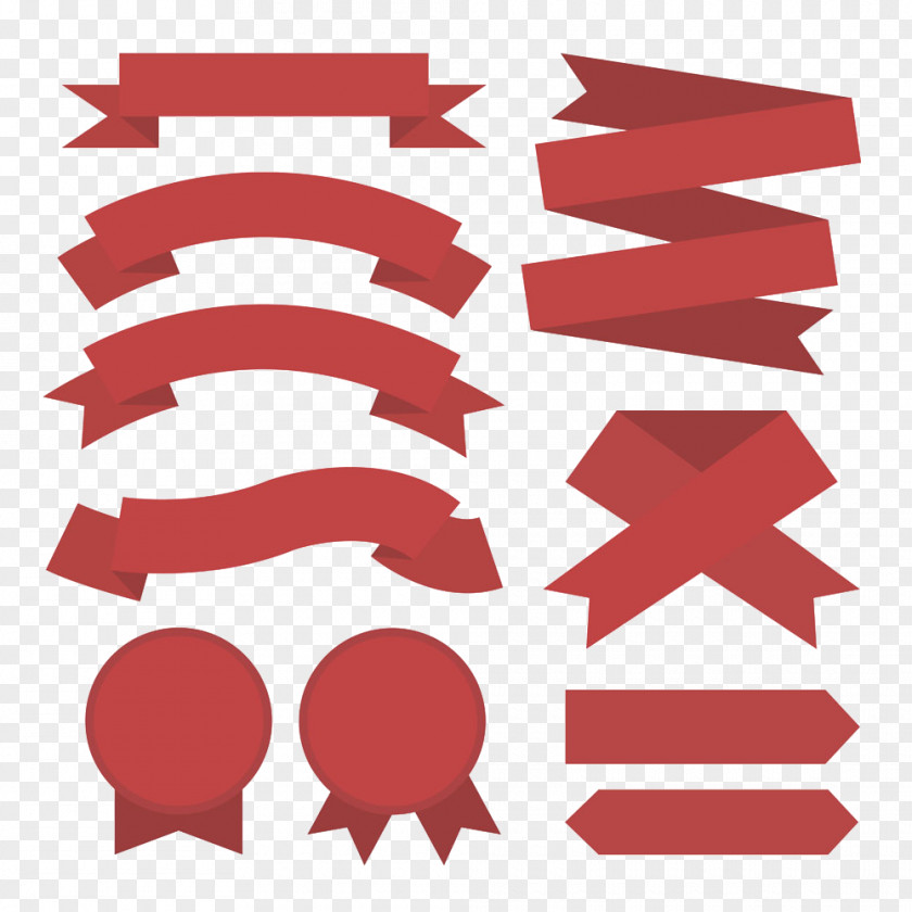 Red Ribbon Vector Illustration PNG