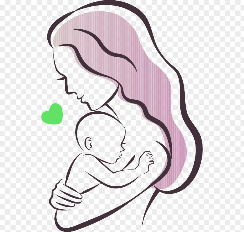 Brown Simple Lines Maternal And Child Decoration Patterns Infant Logo Mother Illustration PNG
