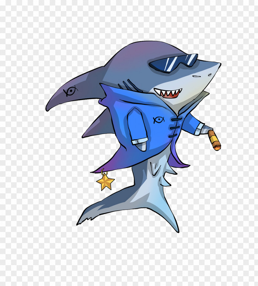 Handsome Shark Cartoon U8096u5948 PNG