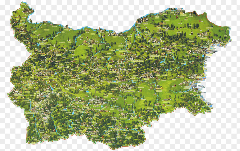 Karta Na BG Bulgaria Overview Map Tourism Tourist Attraction PNG