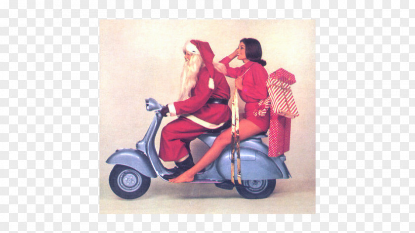 Santa Claus Scooter Christmas Vespa Motorcycle PNG