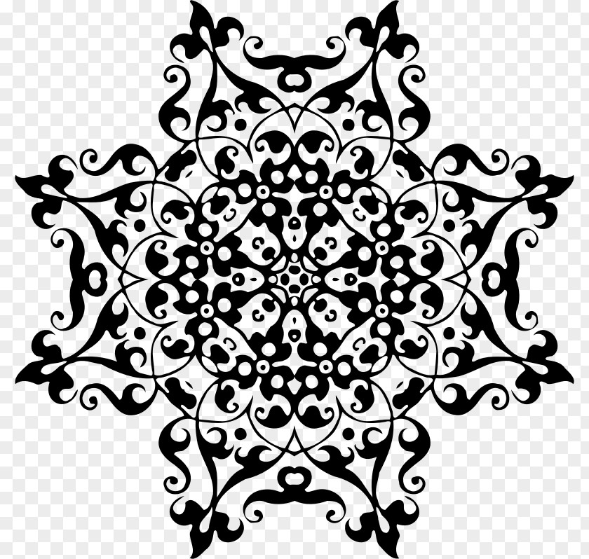 Shape Black And White Symmetry Pattern PNG