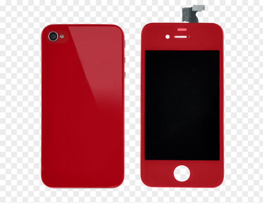 Iphone Red IPhone 4S Feature Phone Touchscreen Display Device PNG