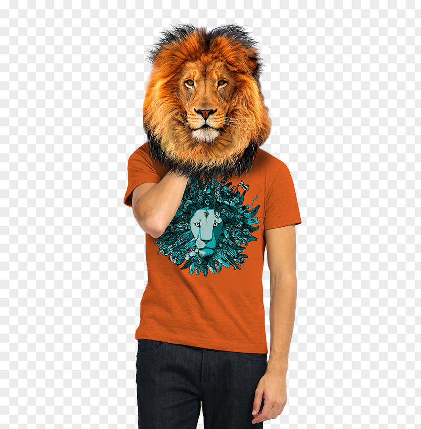 Lion Head T-shirt Cat Carnivora Outerwear PNG