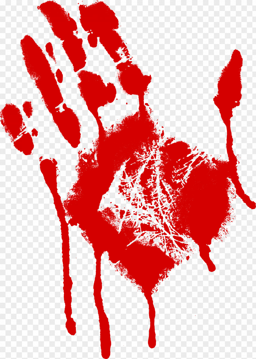 5 T-shirt Blood Hand Red PNG