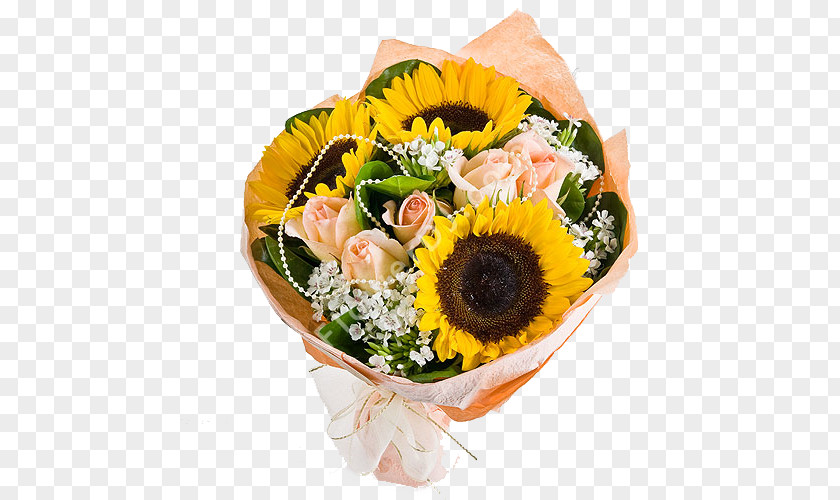Beautiful Bouquet Of Sunflowers Floral Design Common Sunflower Nosegay Flower Preservation PNG