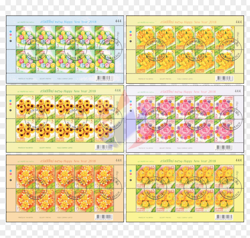 Design Floral Line Pattern PNG