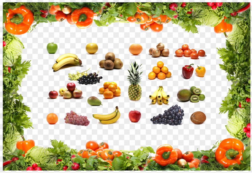 Fruit Border Pattern Vegetable Food PNG