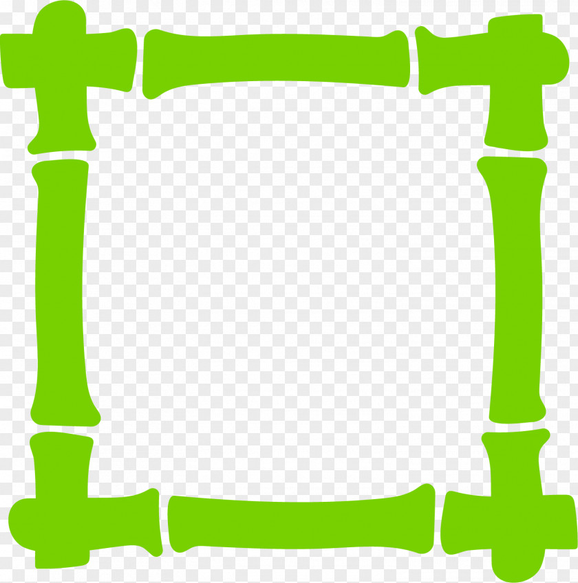 Hand Painted Green Bamboo Border Clip Art PNG