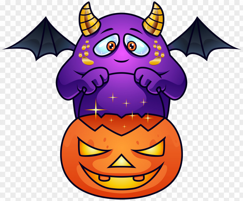 Purple Halloween Monster PNG Clipart Image Jack-o'-lantern Clip Art PNG