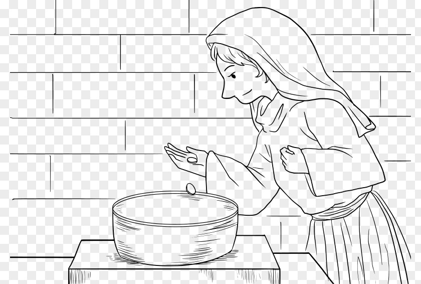 Image Of God Bible Lesson The Widow's Mite Gospel Mark Coloring Book New Testament PNG