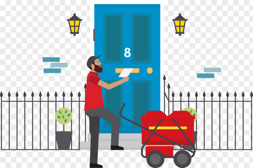 Deliveryman Royal Mail Door-to-door Advertising Delivery PNG