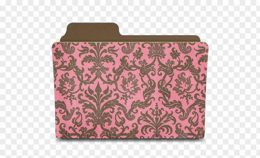 Folder Damask Rosey Pink Brown Paisley Visual Arts Pattern PNG