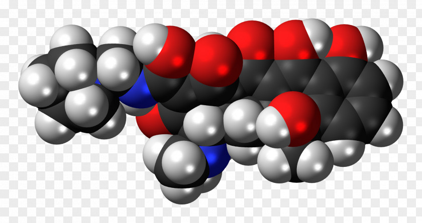 Tetracycline Antibiotics Rolitetracycline Space-filling Model PNG