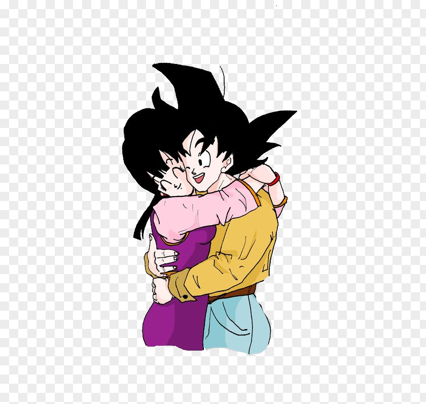 Hug Chi-Chi Goku Vegeta Dragon Ball Art PNG