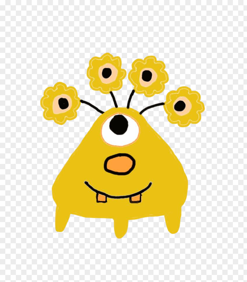 LİTTLE MONSTER Yellow Sunflower M Clip Art PNG