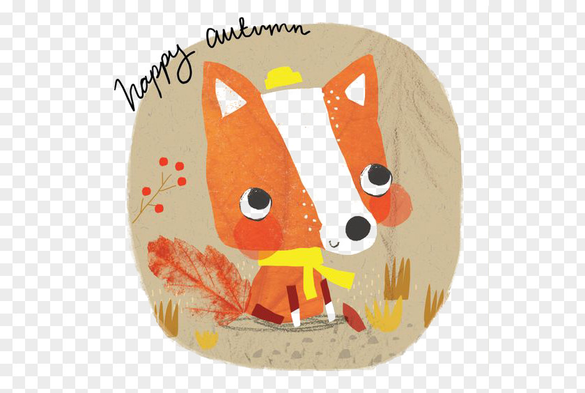 Cute Fox Illustrator Cartoon Drawing Illustration PNG