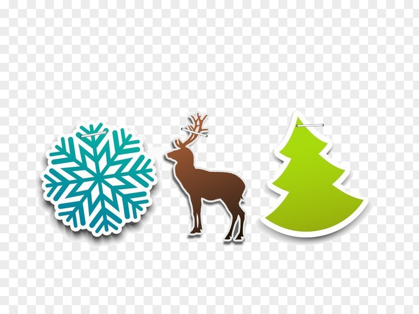 Happy Winter Elements Christmas Tree Card Clip Art PNG