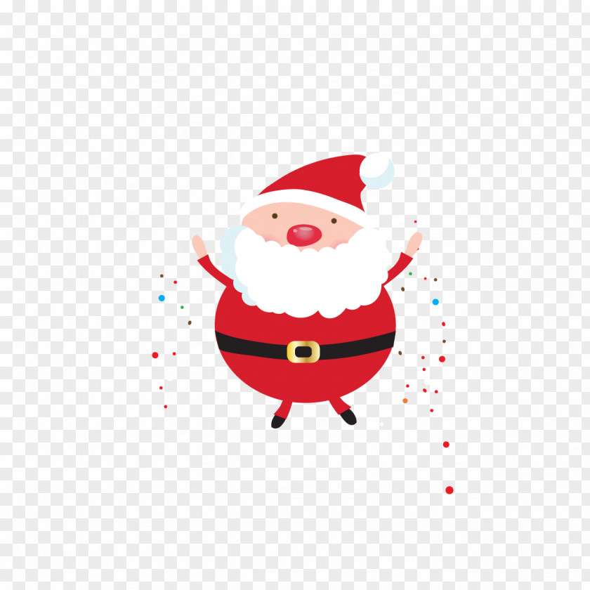Vector Cute Cartoon Santa Claus Christmas Gift Tree PNG
