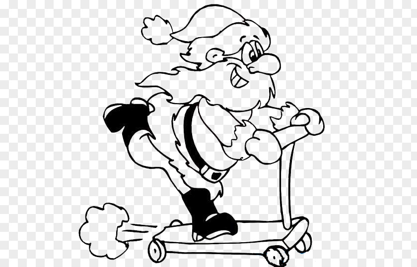 Hand-painted Santa Claus Scooter Christmas Reindeer Child PNG