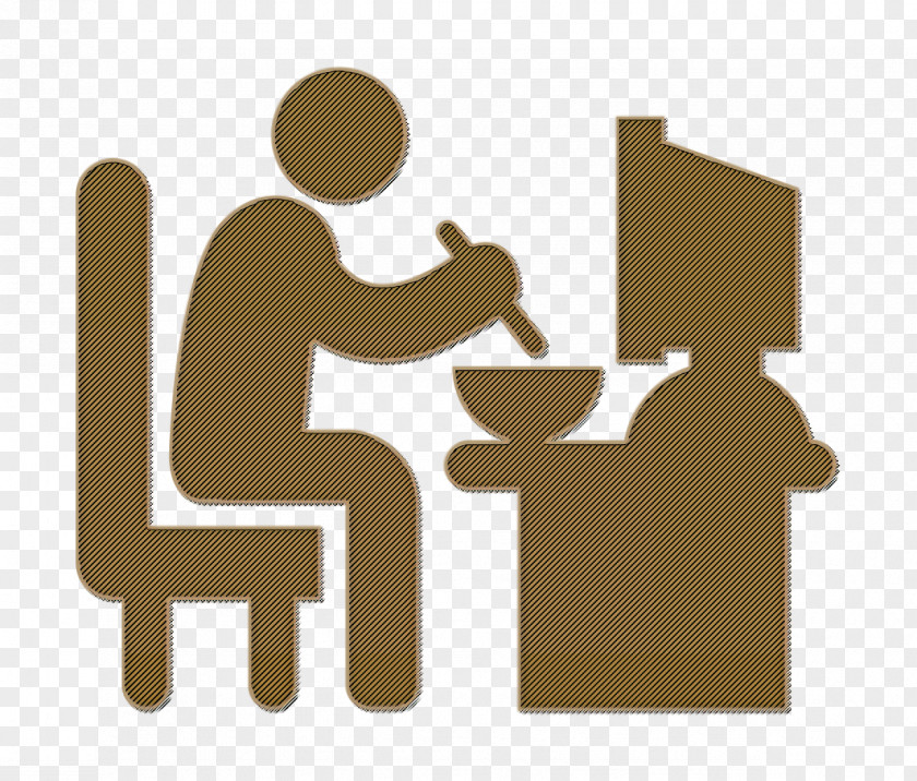 Lunch Icon Daily Job Man Sitting In His Desk Eating PNG