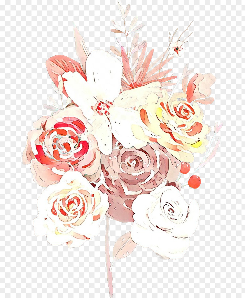 Peach Rose Order Bouquet Of Flowers Drawing PNG