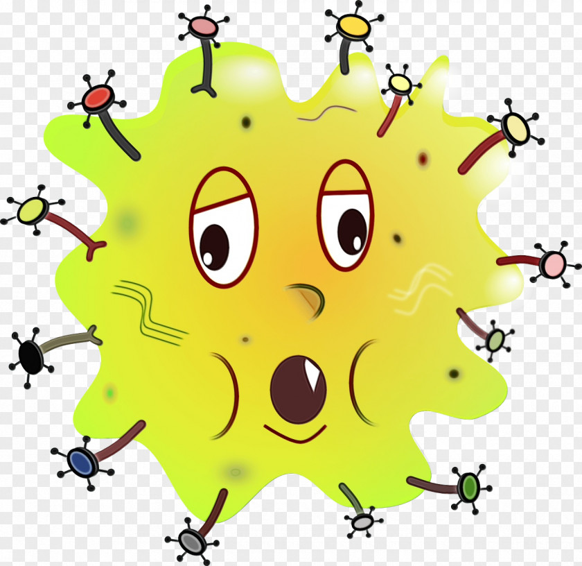 Yellow Human Papillomavirus Infection Watercolor Background PNG