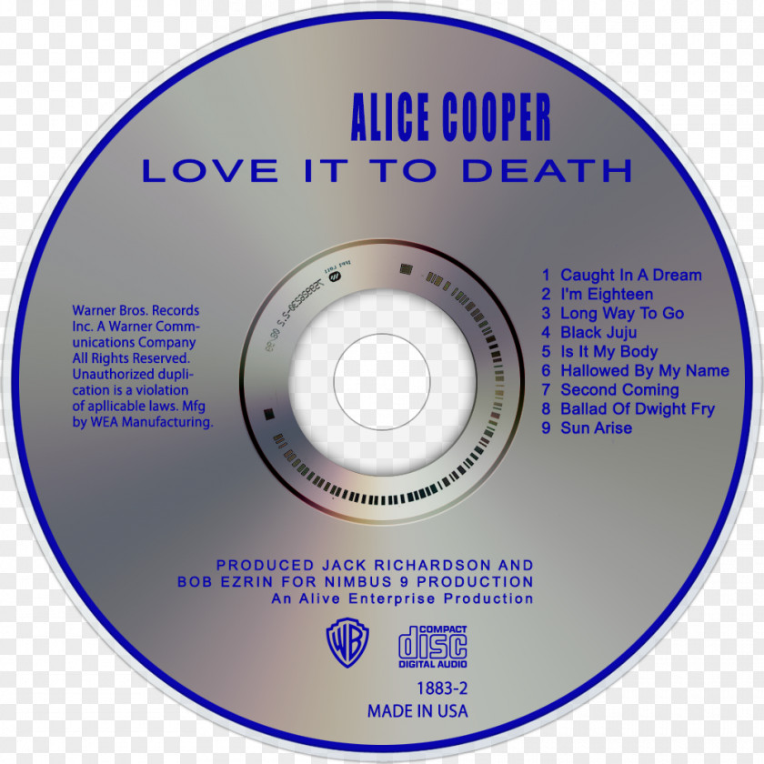 Alice Cooper Compact Disc Love It To Death Disk Storage PNG