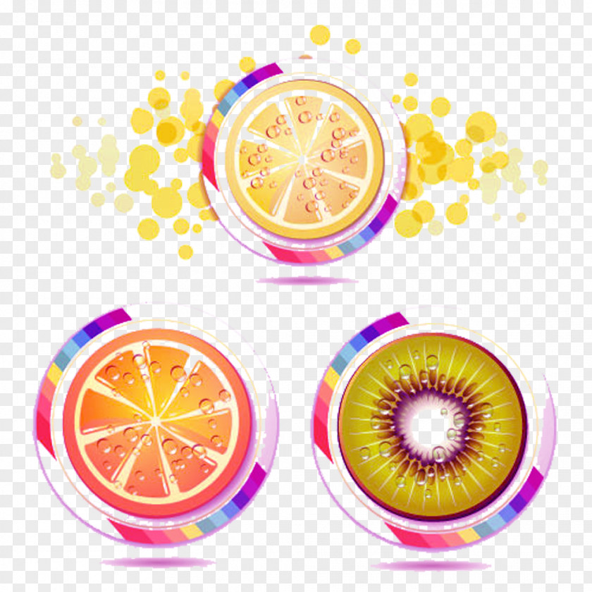 Decorative Lemon Picture Material Kiwifruit Illustration PNG