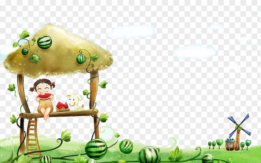 Hand-painted Grass Cartoon High-definition Video Animation Wallpaper PNG