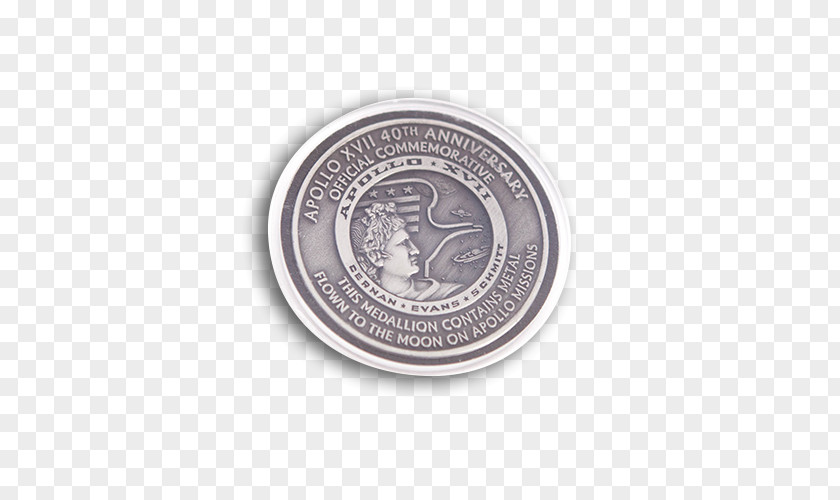 Medallion Signature Guarantee Apollo 17 Program Coin Silver PNG