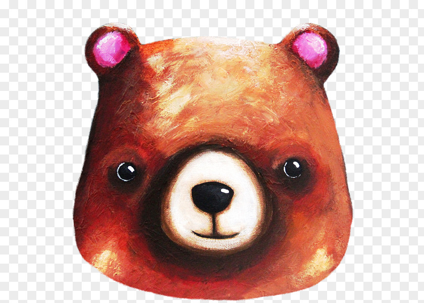 Stewart Brown Bear Painting Canvas Print PNG