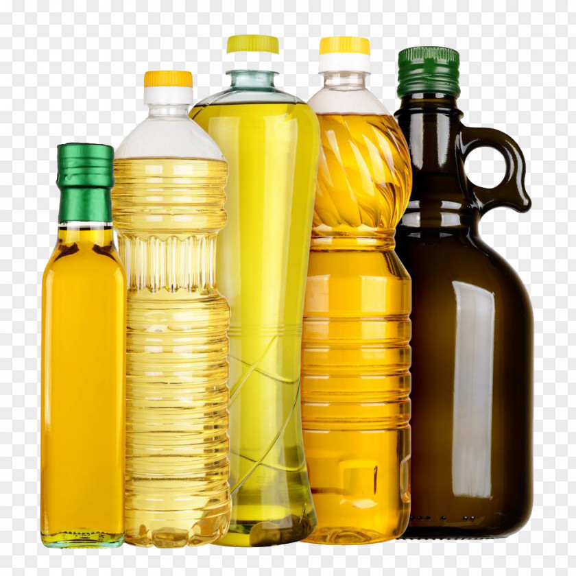 5 Bottles Of Cooking Oil Vegetable Canola Olive PNG